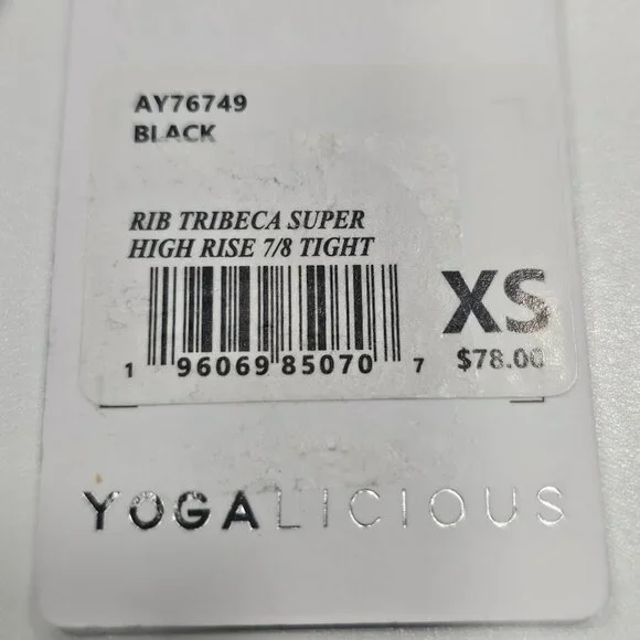 Yogalicious Rib Tribeca Super High Rise 7/8 Tight Leggings - Picture 7 of 8